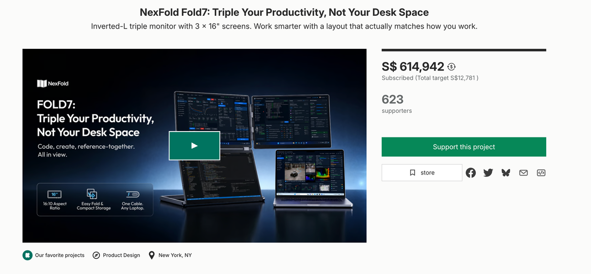 NexFold Fold7 Kickstarter campaign feature image