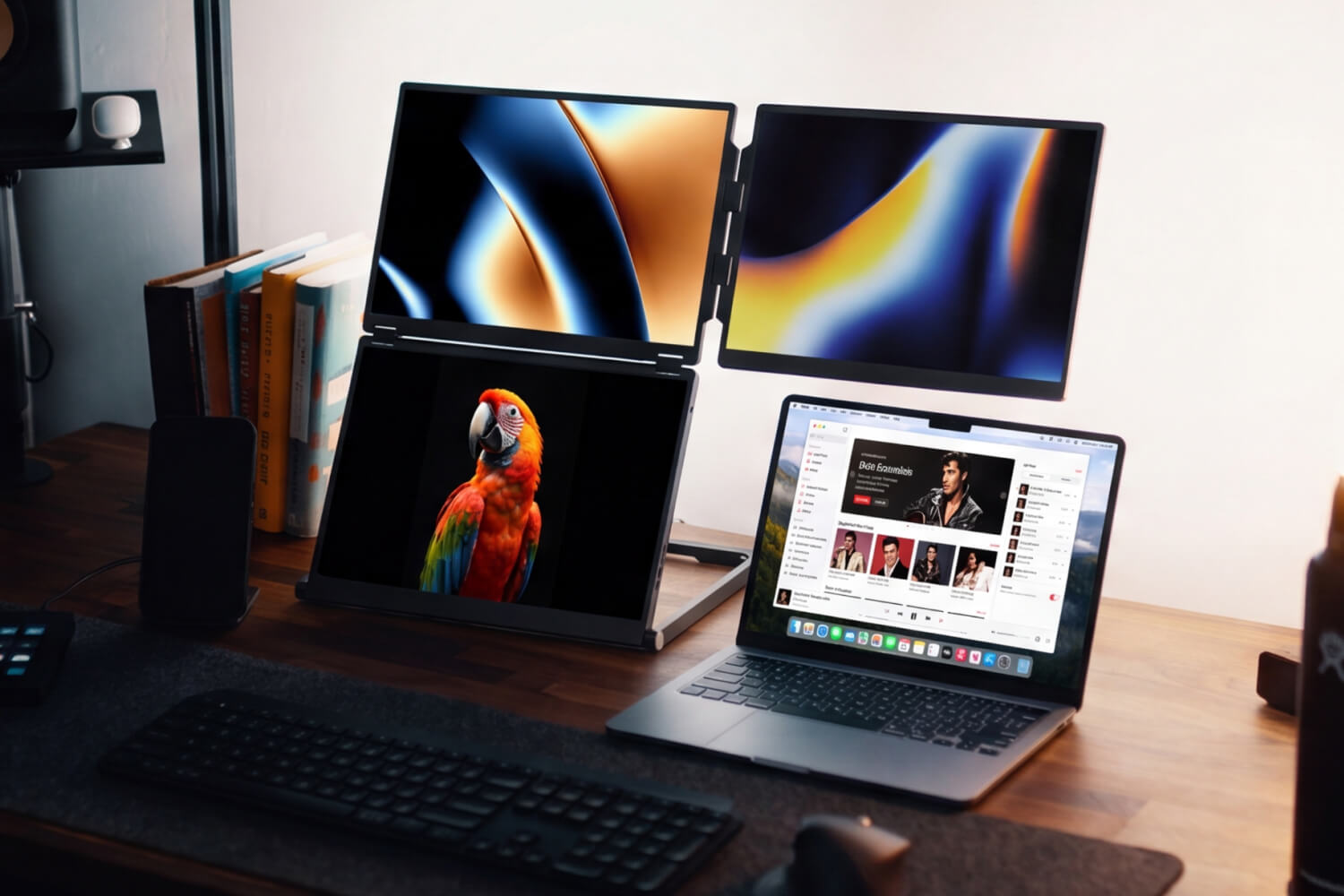 NexFold Fold 7 connected to a laptop